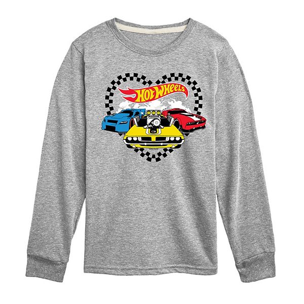 Boys 8-20 Hot Wheels Race Flag Heart Long Sleeve Graphic Tee Hot Wheels