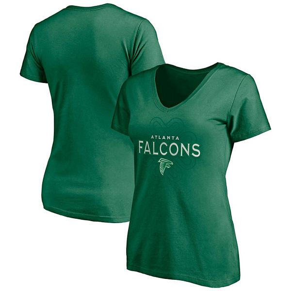 Women's Kelly Green Atlanta Falcons Celtic Knot V-Neck T-Shirt Unbranded