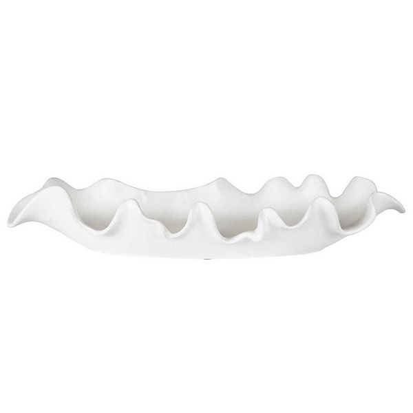 Uttermost Ruffled Feathers Modern White Bowl Uttermost