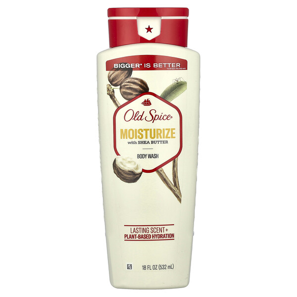 Body Wash, Moisturize with Shea Butter , 18 fl oz (532 ml) Old Spice