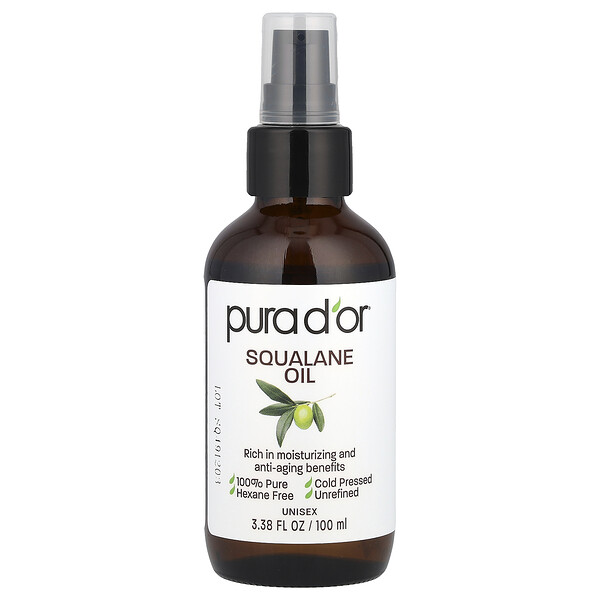 Squalane Oil, 3.38 fl oz (100 ml) Pura D'Or