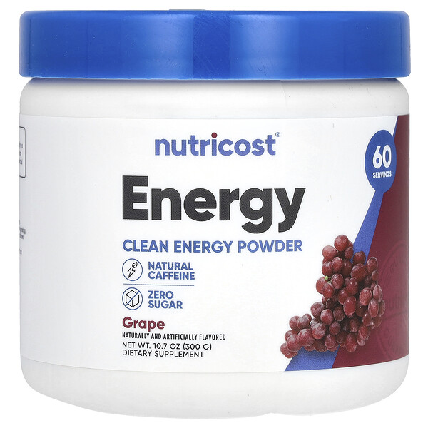 Energy, Clean Energy Powder, Grape, 10.7 oz (300 g) Nutricost