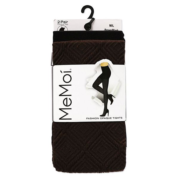 Diamonds/solid Control Top Tights 2 Pack Memoi