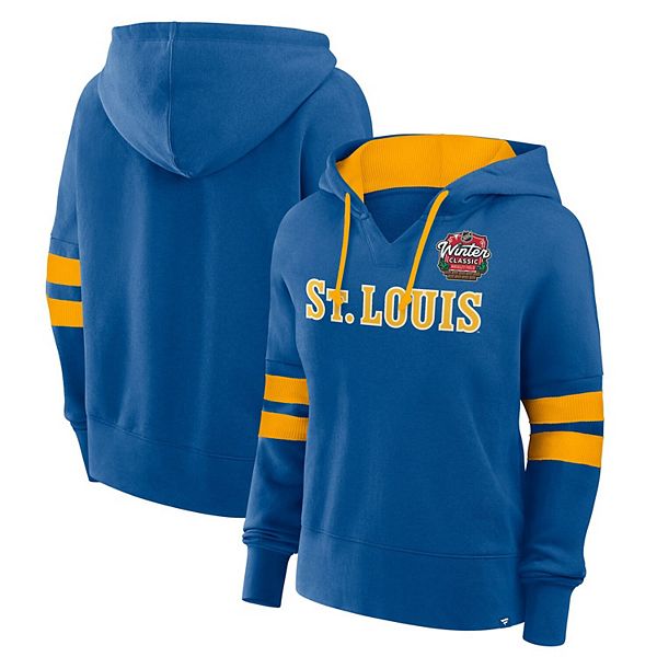 Женское худи Fanatics с капюшоном синего цвета St. Louis Blues 2025 NHL Winter Classic, с флисовой подкладкой Fanatics