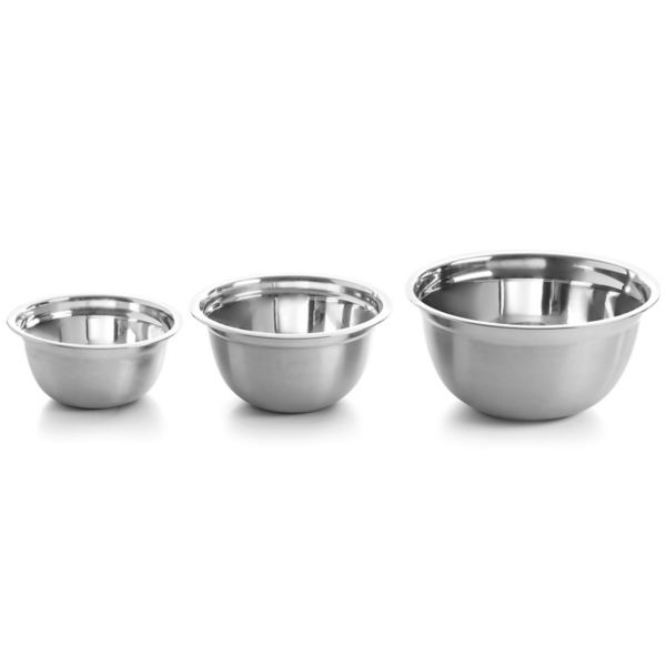 Oster Rosamond 3 Piece Stainless Steel Mixing Bowl Set in Silver Oster Cocina