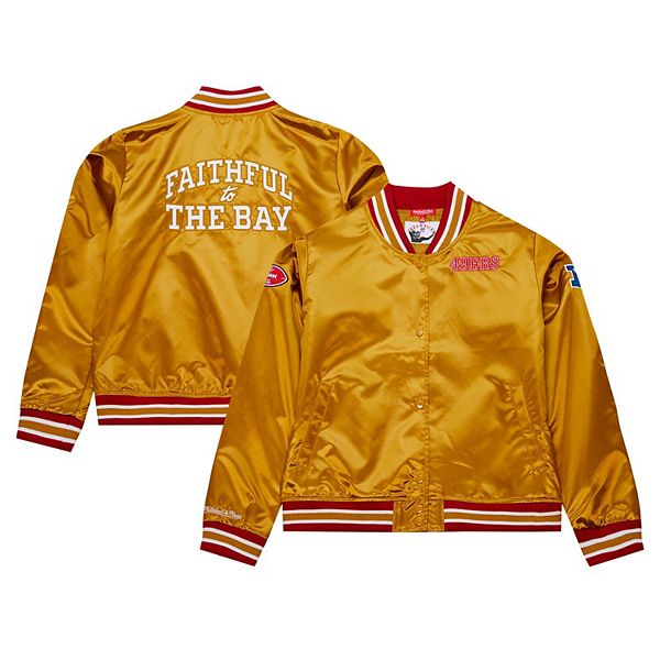 Women's Mitchell & Ness Gold San Francisco 49ers Faithful to The Bay Satin Full-Snap Jacket Mitchell & Ness