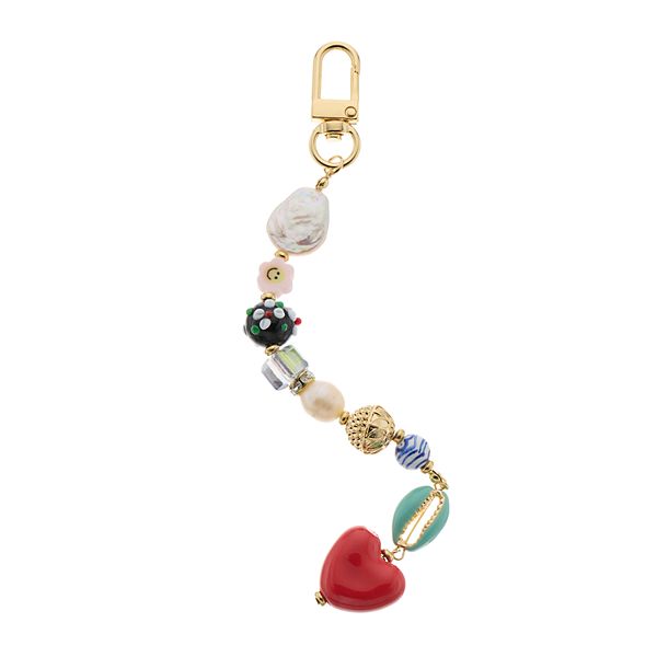 Women's C&C California Pearl, Shell, Heart, Smiley & Flower Keychain Bag Charm C&C California