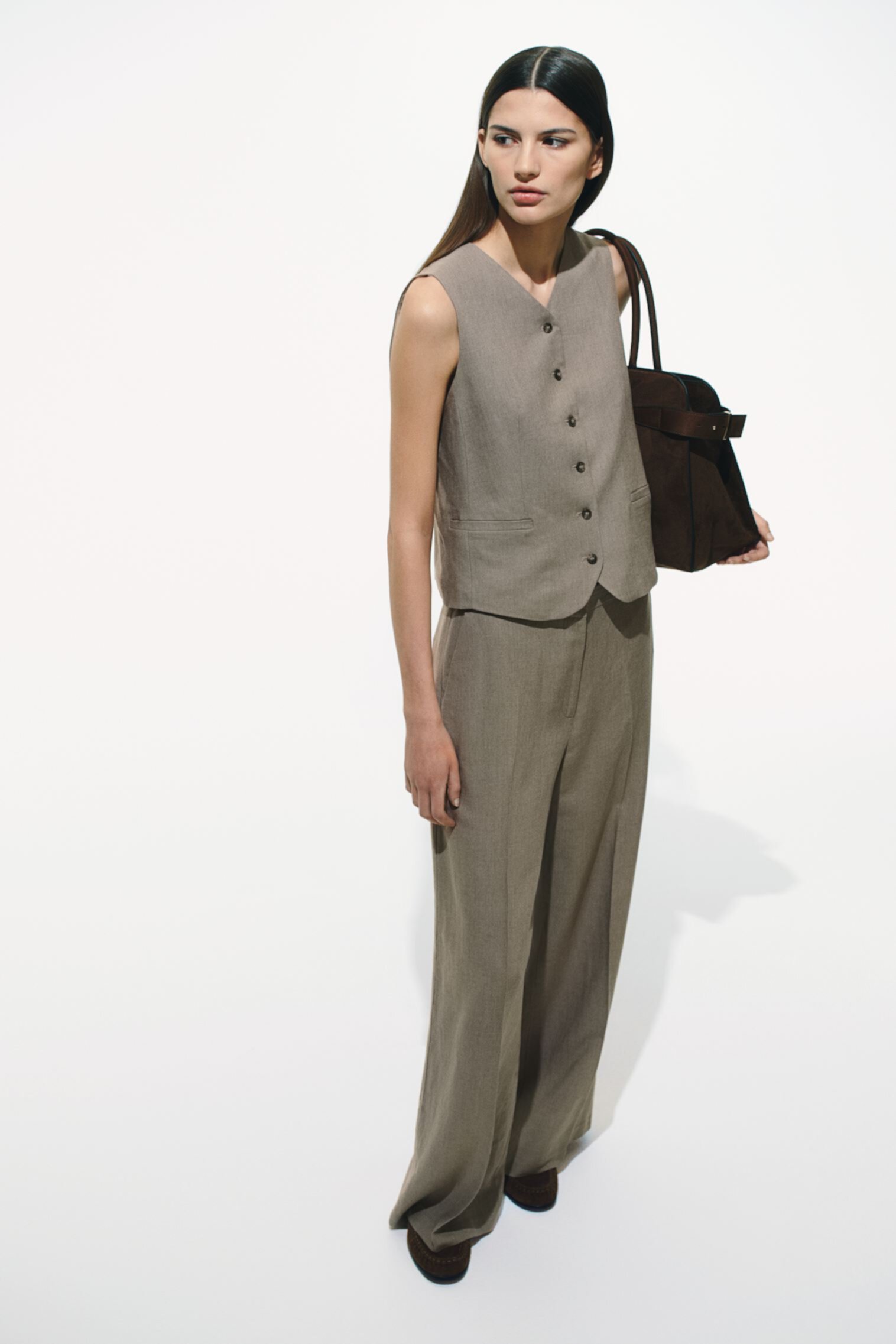 Wide-Leg Linen-Blend Pants H&M