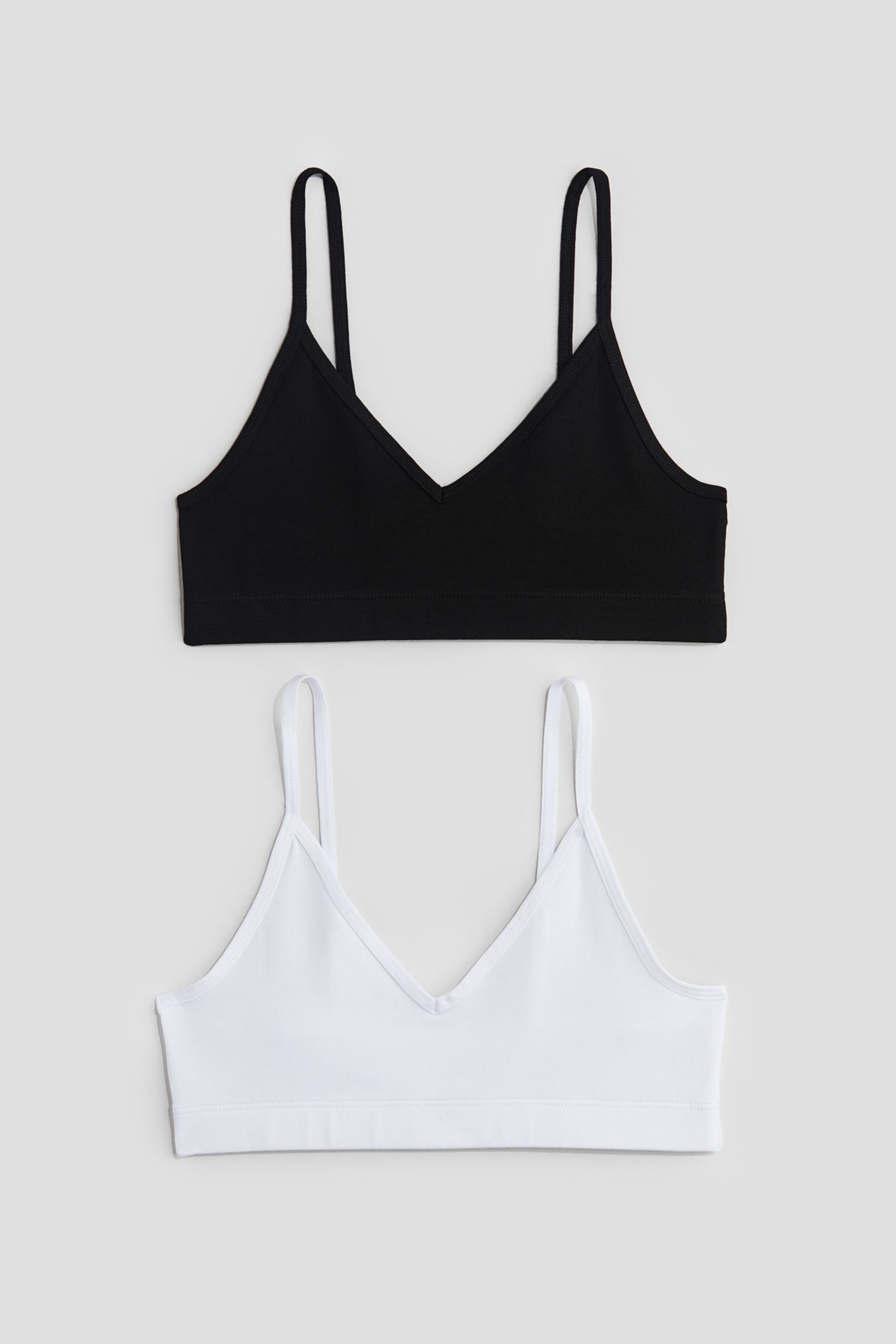 2-pack V-Neck Short Tops H&M