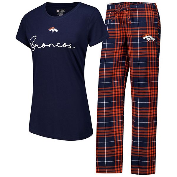 Women's Concepts Sport Denver Broncos Vector T-Shirt & Flannel Pants Sleep Set Unbranded