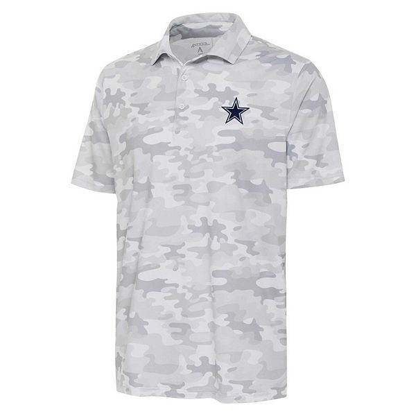 Men's Antigua White Dallas Cowboys Collide Tonal Star Polo Antigua