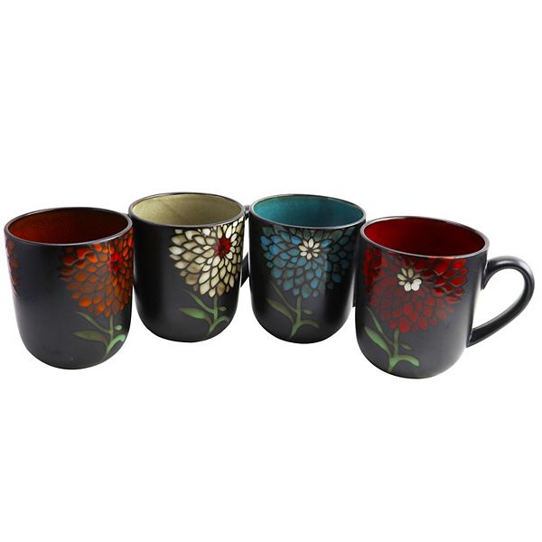 Gibson Home Gardenia Cafe 4 Piece 16 Ounce Assorted Mug Set Gibson Home