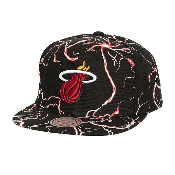 Men's Mitchell & Ness Black Miami Heat Storm Season Snapback Hat Mitchell & Ness