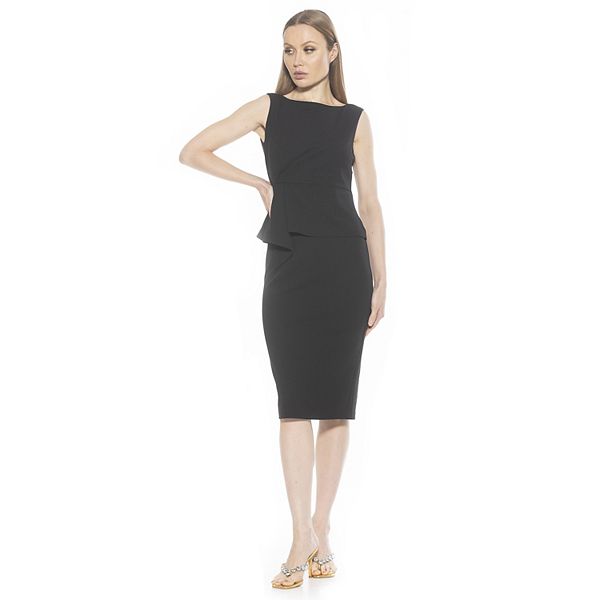 Women's ALEXIA ADMOR Amora Boatneck Sleeveless Peplum Sheath Dress Alexia Admor