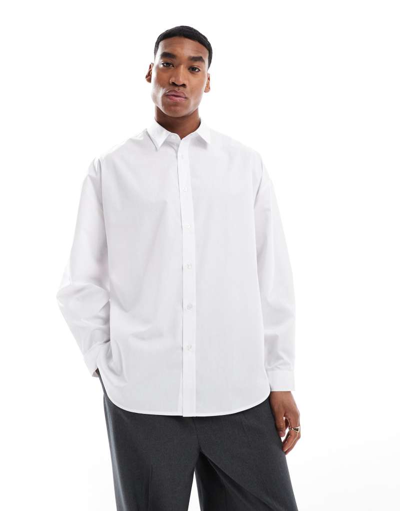 ASOS DESIGN poplin regular shirt in white Asos Design