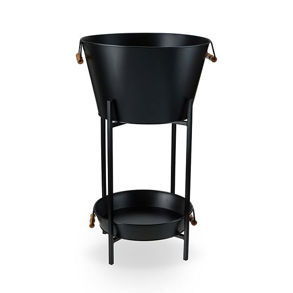 Black Beverage Tub with Stand & Tray by Twine Living® Twine