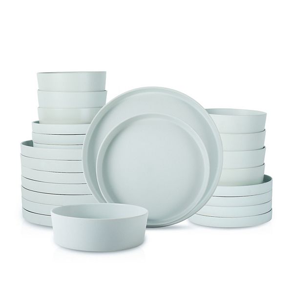 Stone by Mercer Project MODAN 24-Piece Round Dinnerware Set in Blue-Grey Stone by Mercer