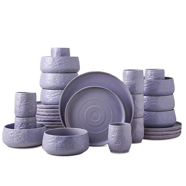 Stone by Mercer Project SHOSAI Stoneware 32 Pieces Dinnerware Set in Lavender Stone by Mercer