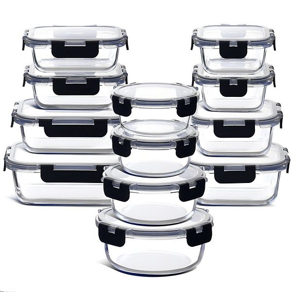 Set Of 12-pieces Airtight Glass Food Storage With Lids Stock Preferred