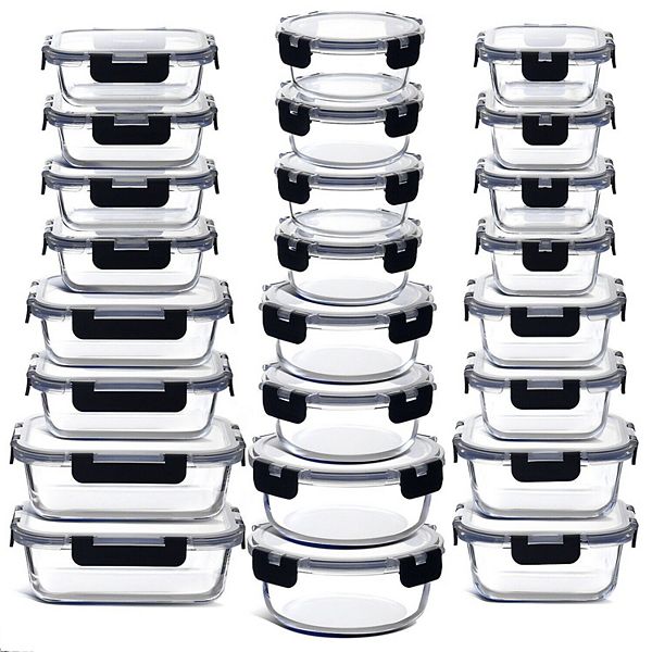 Set Of 24-pieces Airtight Glass Food Storage With Lids Stock Preferred