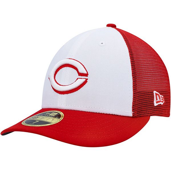 Men's New Era White/Red Cincinnati Reds 2023 On-Field Batting Practice Low Profile 59FIFTY Fitted Hat New Era x Staple