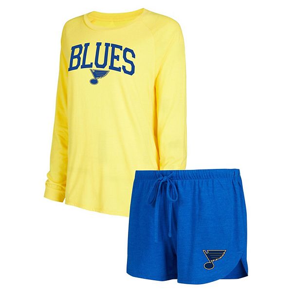 Женская пижама Concepts Sport с длинным рукавом и шортами Meter Knit, с графикой команды St. Louis Blues Unbranded