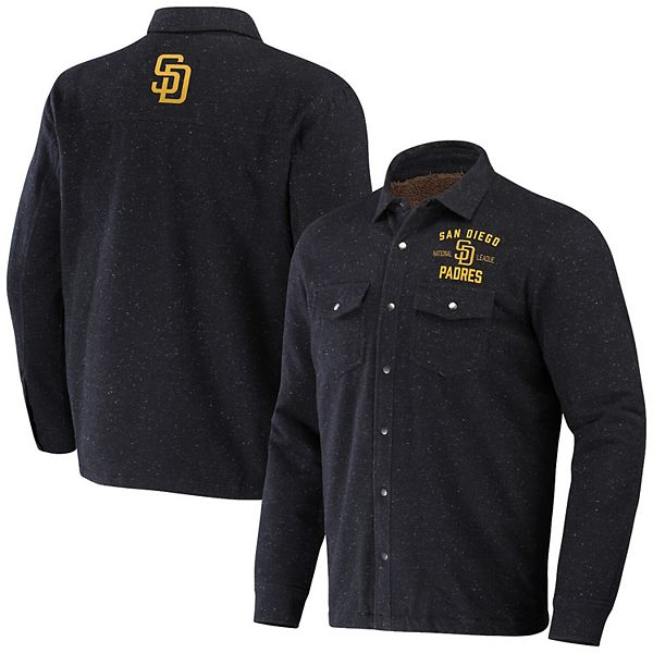 Men's Darius Rucker Collection by Fanatics Black San Diego Padres Ringstop Full-Snap Shacket Darius Rucker Collection by Fanatics