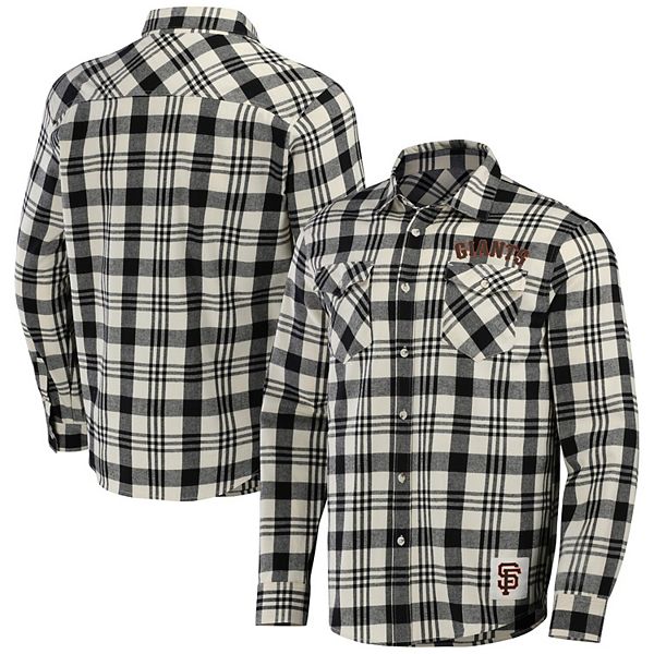 Men's Darius Rucker Collection by Fanatics Black San Francisco Giants Plaid Flannel Button-Up Shirt Darius Rucker Collection by Fanatics