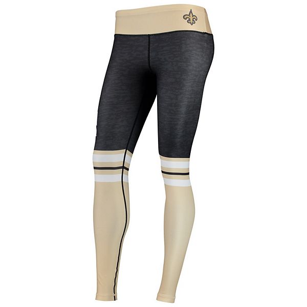 Women's Black New Orleans Saints Colorblock Stripe Leggings Foco