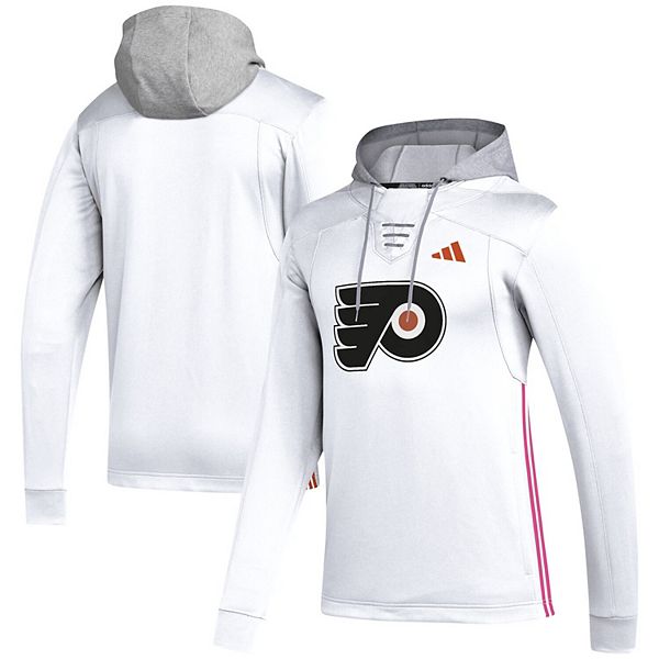 Men's adidas White Philadelphia Flyers Refresh Skate Lace AEROREADY Pullover Hoodie Unbranded