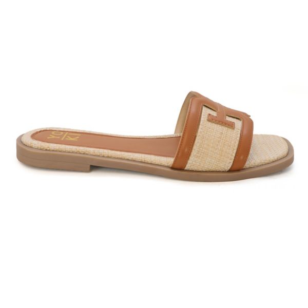 Yoki Slide Raffia H-Band Upper Women's Sandals Yoki