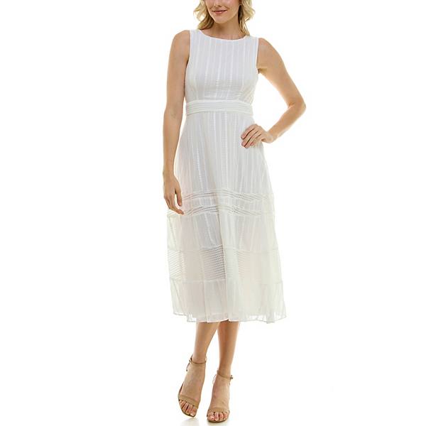 Women's Taylor Boatneck Embroidered Midi Dress Taylor