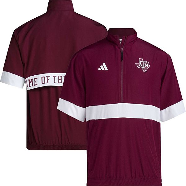 Men's adidas Maroon Texas A&M Aggies Strategy Short Sleeve Half-Zip Jacket Unbranded