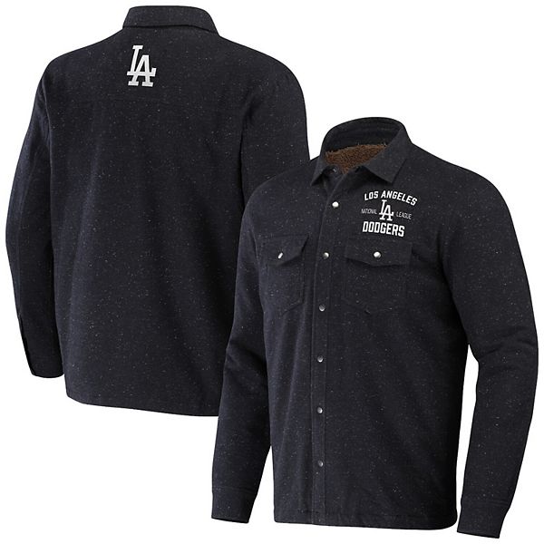 Men's Darius Rucker Collection by Fanatics Black Los Angeles Dodgers Ringstop Full-Snap Shacket Darius Rucker Collection by Fanatics