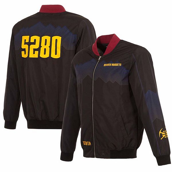 Men's JH Design Black Denver Nuggets 2023/24 City Edition Nylon Full-Zip Bomber Jacket JH Design