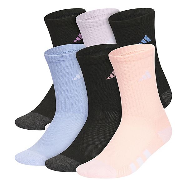 Girls adidas Athletic Cushioned 6-Pack Crew Socks Adidas