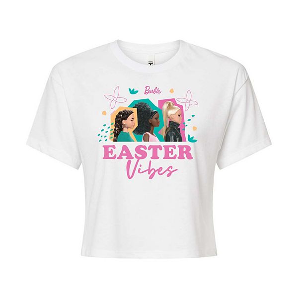 Juniors' Barbie Easter Vibes Cropped Tee Barbie