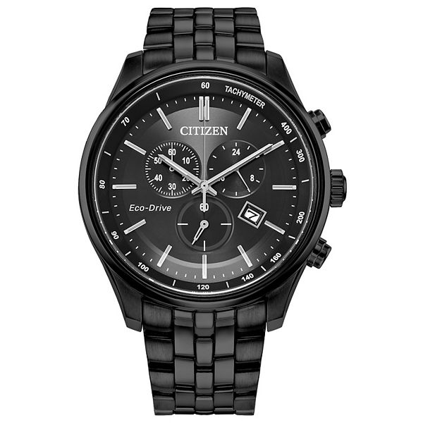 Citizen Men's Eco-Drive Black IP Stainless Steel Chronograph Bracelet Watch - AT2145-86E Citizen