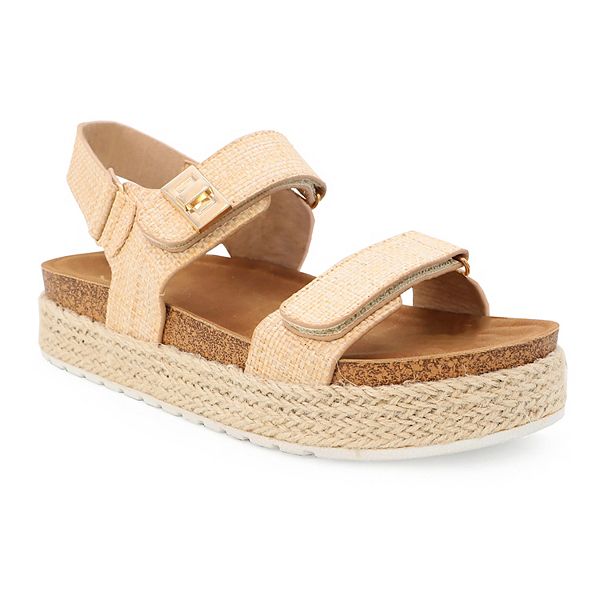 Yoki CHIARA-20 Women's Platform Espadrille Double Strap Open Toe Sandals Yoki