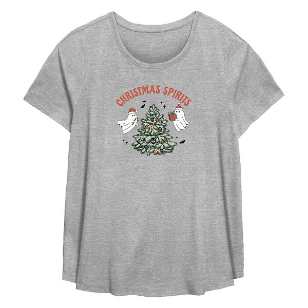 Plus Size Christmas Spirits Flowy Graphic Tee Unbranded