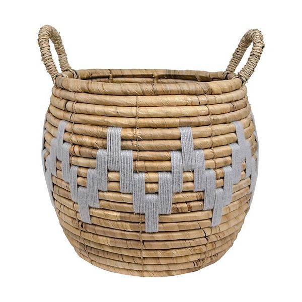 Draper James Round Zig-Zag Accent Medium Woven Basket Draper James