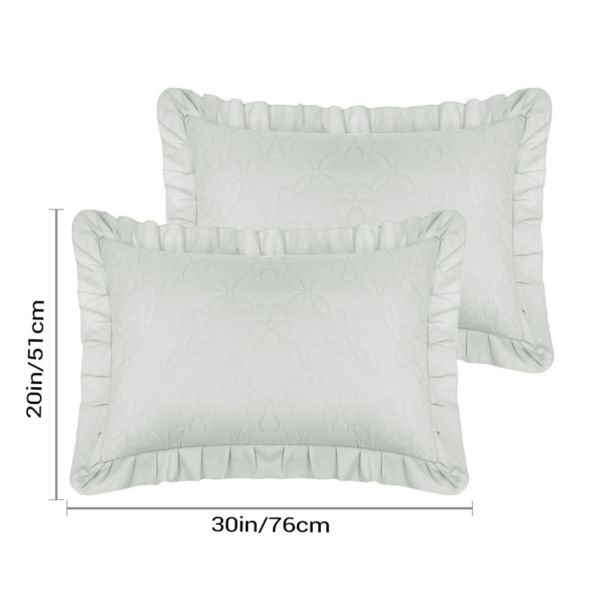 Single Layer Wide Ruffles Envelope Closure Pillowcases 2 Pcs 20" X 30" Unique Bargains