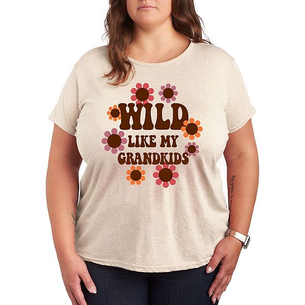 Plus Wild Like My Grandkids Graphic Tee Licensed Character