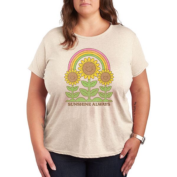 Plus Sunflowers Sunshine Always Graphic Tee Licensed Character