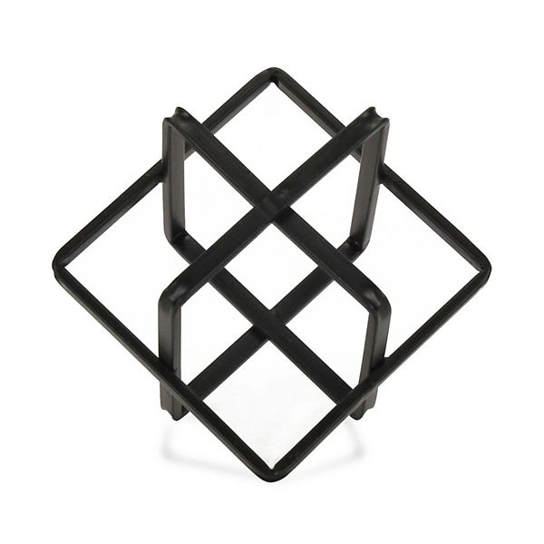 6" Decorative Alle Black Geometric Large Décor Cube Contemporary Home Living