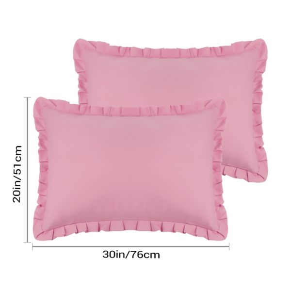 Single Layer Envelope Closure Ruffle Pillowcases 2 Pcs 20" X 30" Unique Bargains