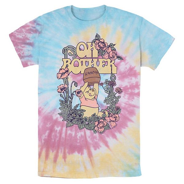 Disney's Winnie The Pooh Oh, Bother Flower Frame Tie Dye Men's Graphic Tee Disney