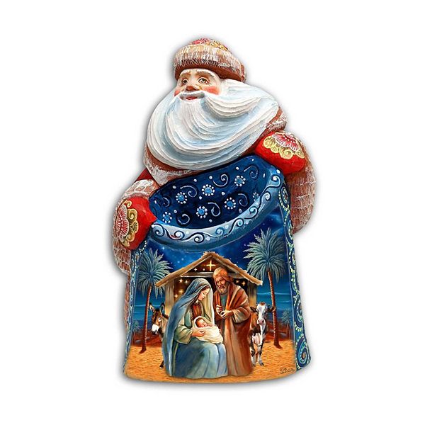 Born Under Bright Star Nativity Santa Wood Carved Masterpiece Figurine By G. Debrekht G.DeBrekht