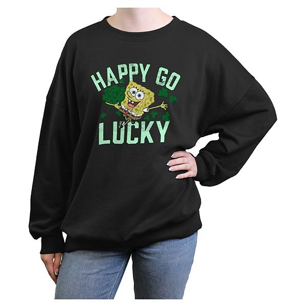 Juniors' Nickelodeon SpongeBob SquarePants Happy Go Lucky Oversized Graphic Pullover Nickelodeon