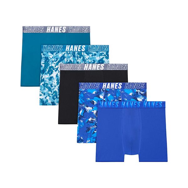 Hanes Moves Ultimate® 5-Pack Boys' X-Temp Breathable Boxer Brief Underwear Hanes